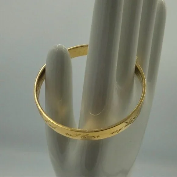 💛 Kate Spade Gold Mom Always Said Idiom Engraved Bangle Bracelet - Picture 3 of 7